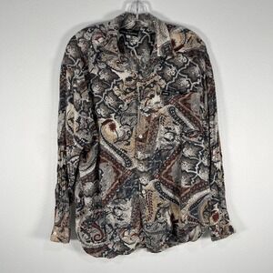 1980s Vintage GUESS Rayon XL Single Stitch USA Georges Marciano sharp